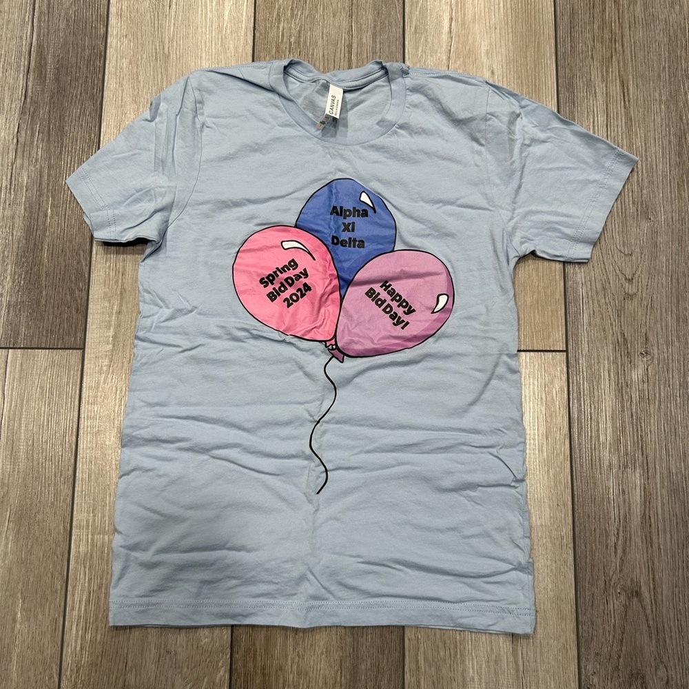 Light blue Alpha Xi Delta t-shirt